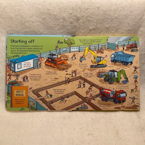 Usborne Look Inside Construction Site Book Lift A Flap - Picture 3 of 6
